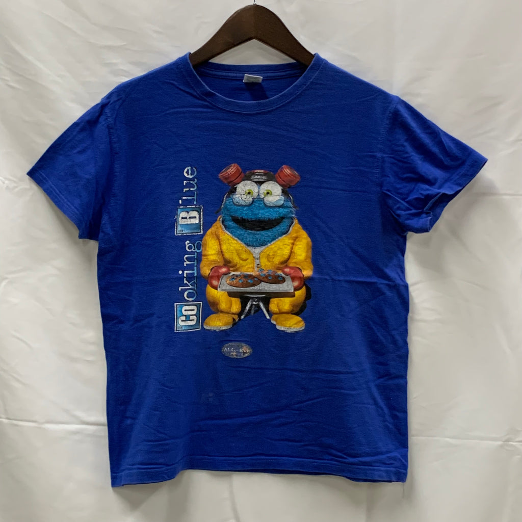 【中古】【古着】ONYTEX プリント Tシャツ ブルー Mサイズ
