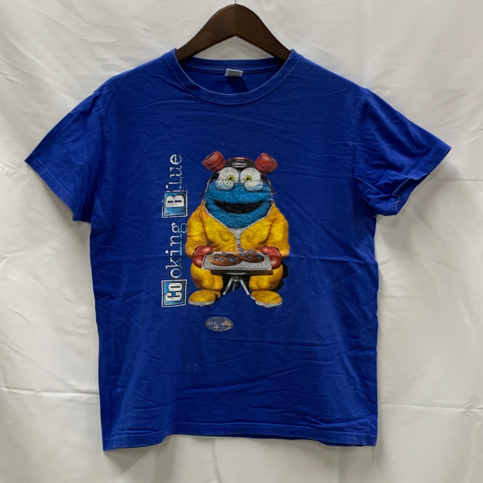 【中古】【古着】ONYTEX プリント Tシャツ ブルー Mサイズ