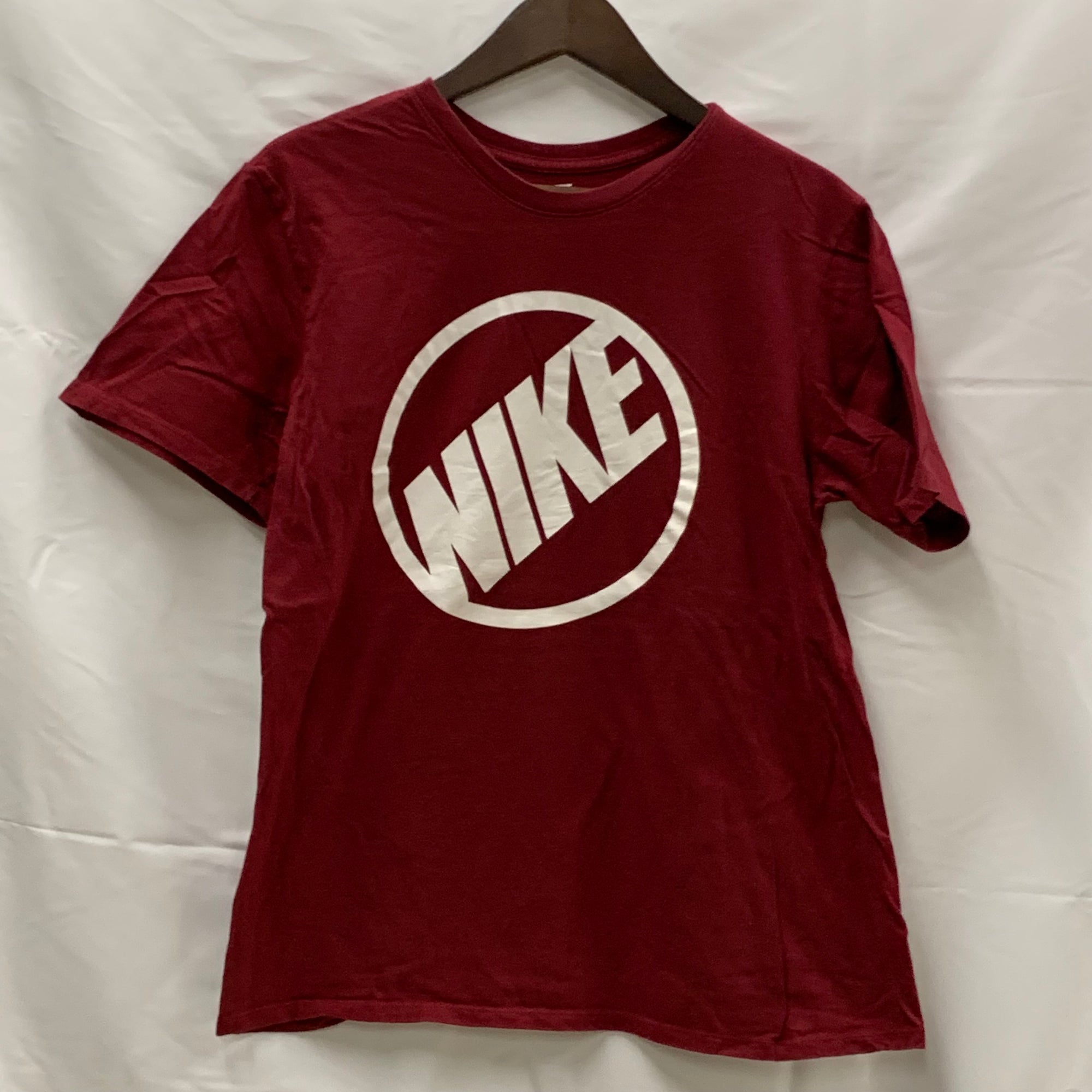 【中古】【古着】NIKE プリント Tシャツ ボルドー Lサイズ
