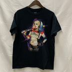 【中古】【古着】前面プリント Tシャツ ブラック Mサイズ
