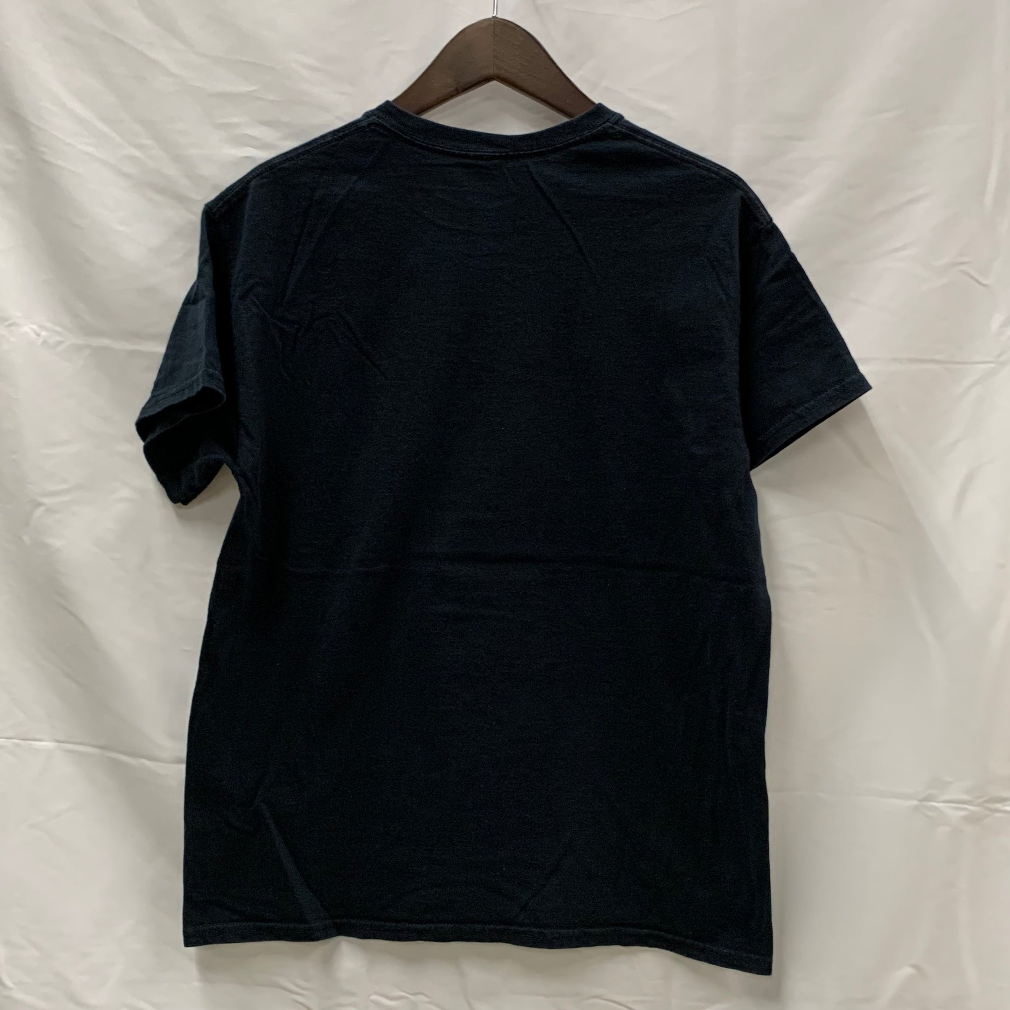 【中古】【古着】前面プリント Tシャツ ブラック Mサイズ
