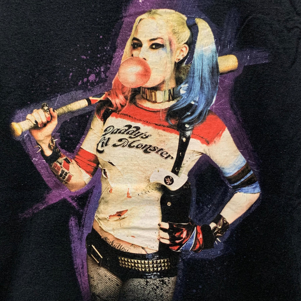 【中古】【古着】前面プリント Tシャツ ブラック Mサイズ