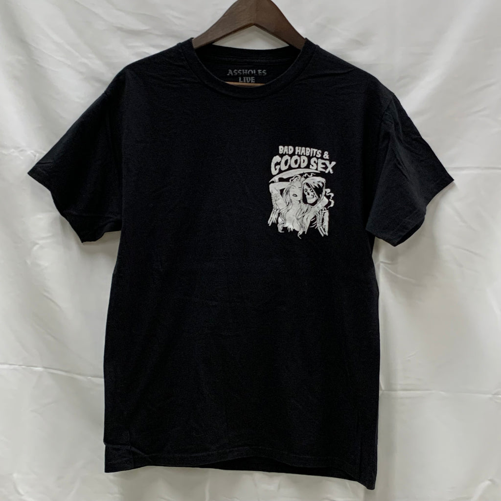 【中古】【古着】Assholes Live Forever プリント Tシャツ ブラック Mサイズ