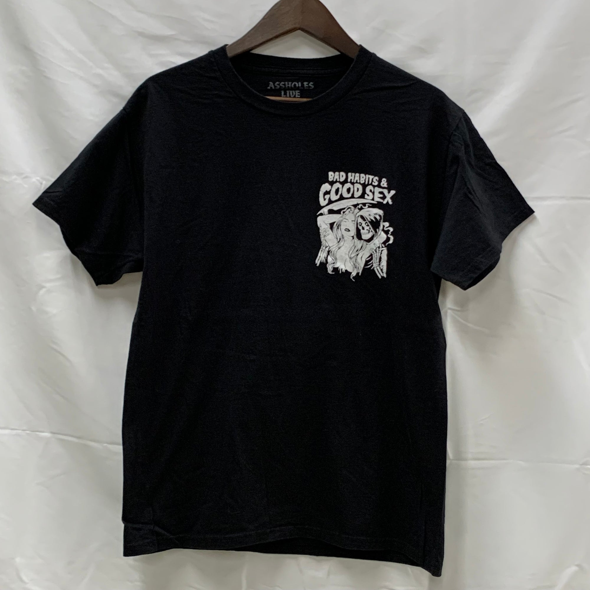 【中古】【古着】Assholes Live Forever プリント Tシャツ ブラック Mサイズ