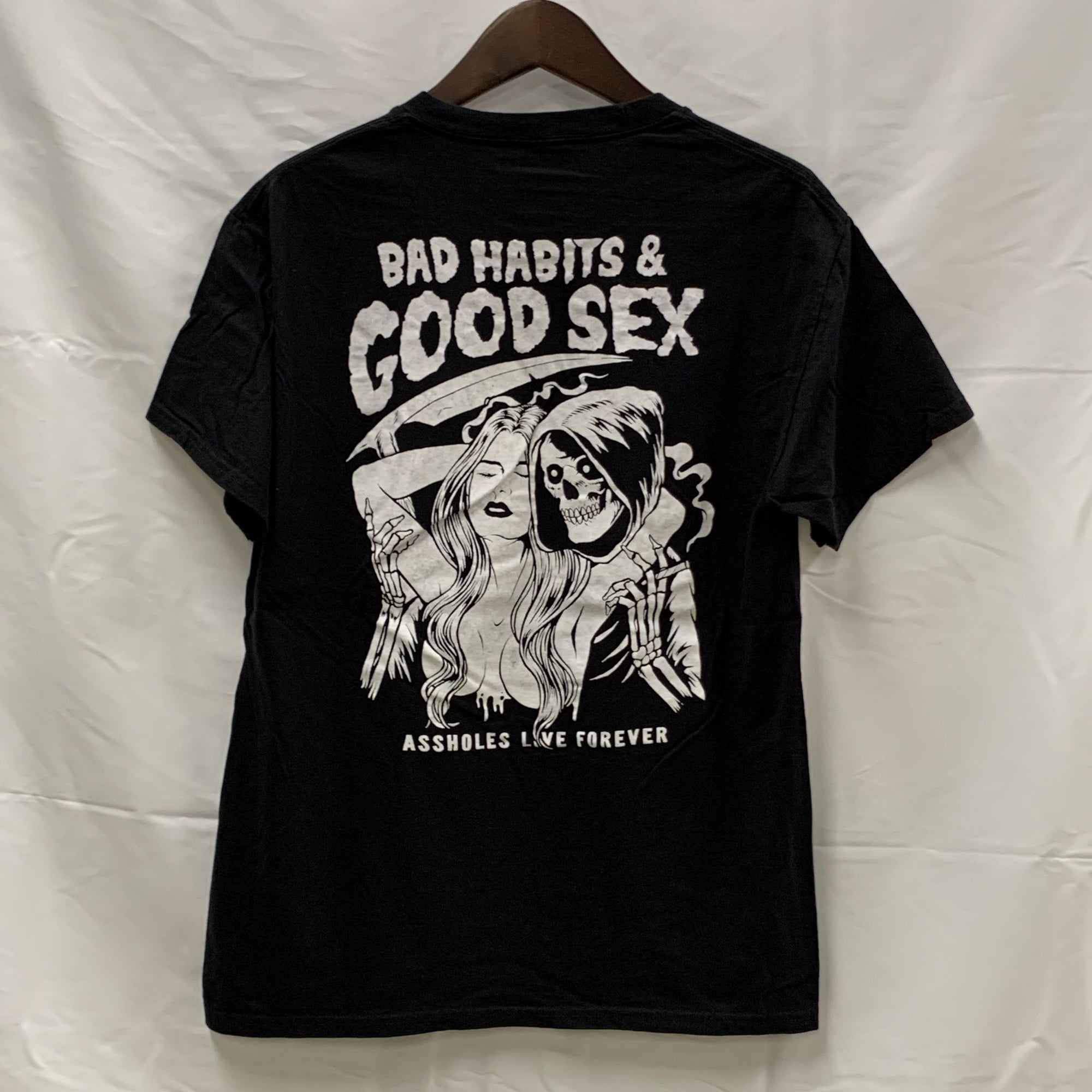 【中古】【古着】Assholes Live Forever プリント Tシャツ ブラック Mサイズ