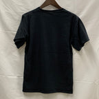 【中古】【古着】 前面プリント Tシャツ ブラック×ホワイト×レッド S/Pサイズ