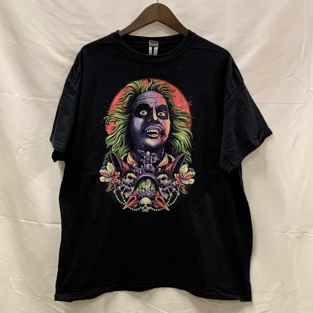 【中古】【古着】GILDAN 前面プリント Tシャツ ブラック XLサイズ