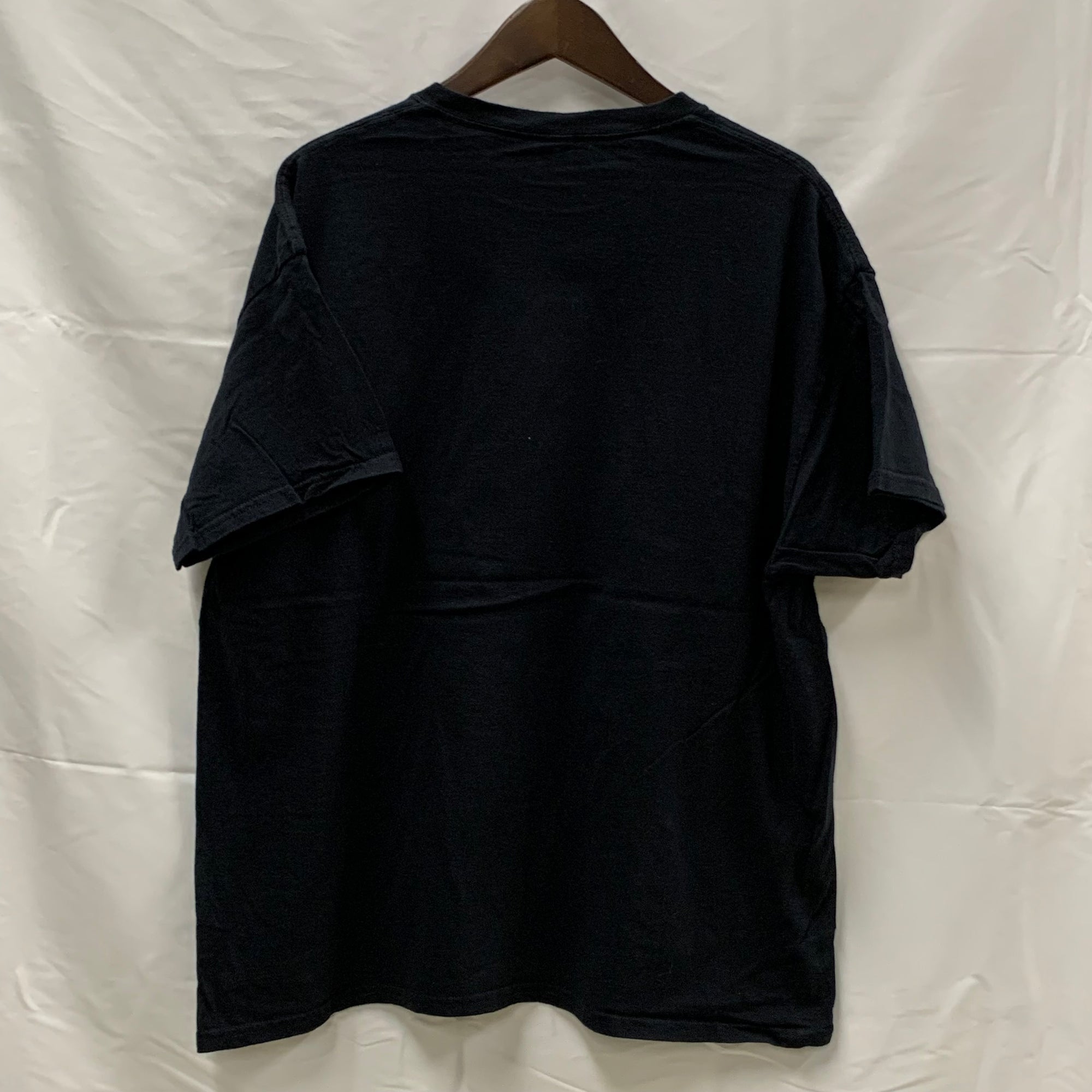 【中古】【古着】GILDAN 前面プリント Tシャツ ブラック XLサイズ