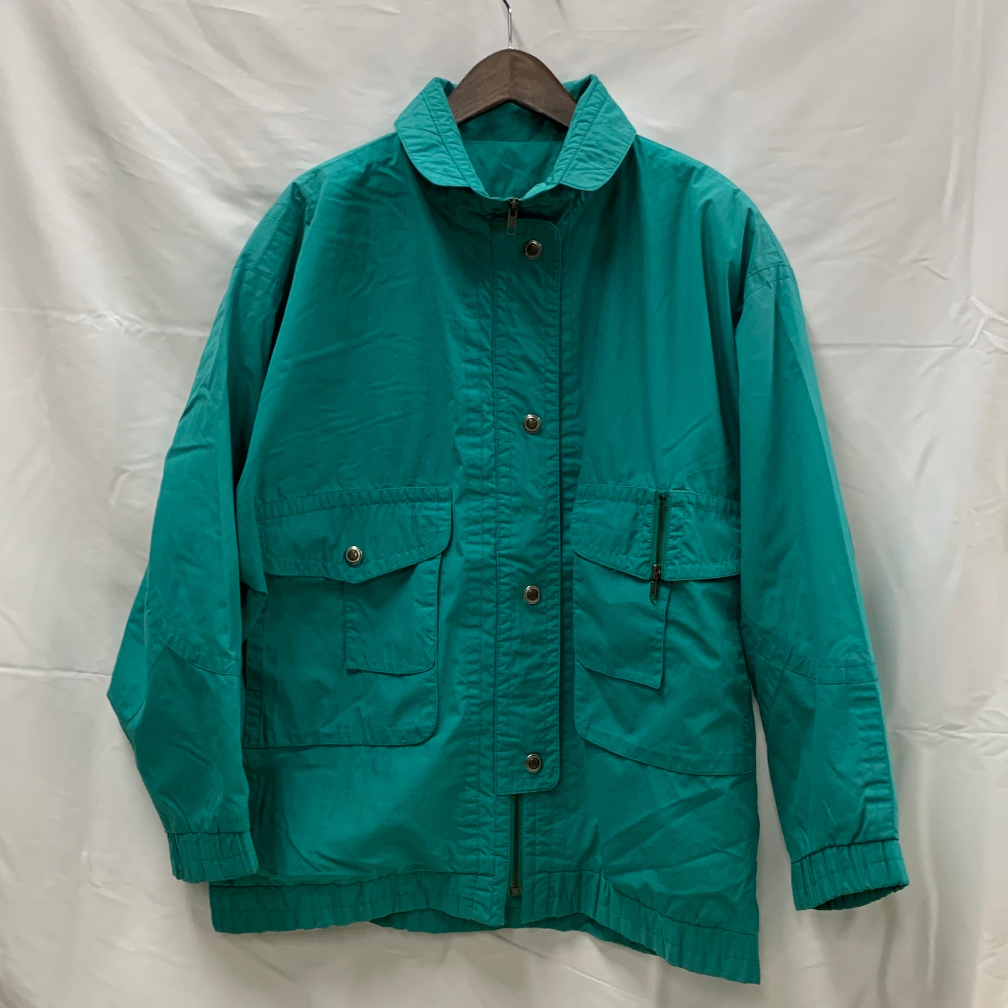 【中古】【古着】London Fog 無地 アウター グリーン Lサイズ