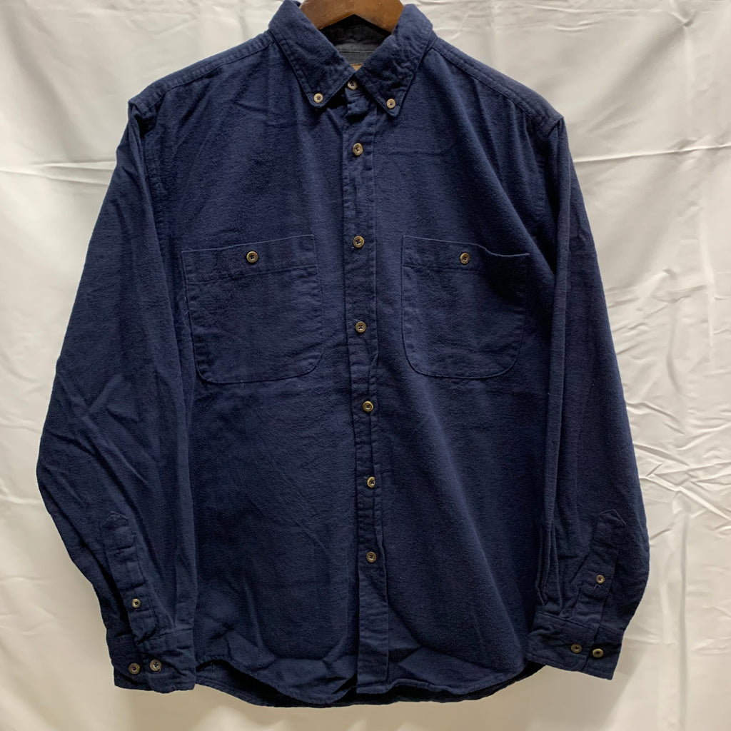 【中古】【古着】FADED GLORY 無地 ネルシャツ ネイビー Sサイズ