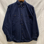【中古】【古着】FADED GLORY 無地 ネルシャツ ネイビー Sサイズ