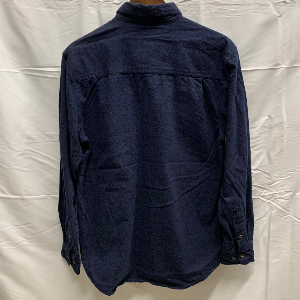 【中古】【古着】FADED GLORY 無地 ネルシャツ ネイビー Sサイズ