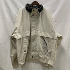 【中古】【古着】London Fog 無地 ライトジャケット ホワイト×グレー XLサイズ