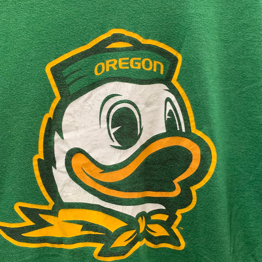 【中古】【古着】47(フォーティーセブン) 前面プリント Tシャツ グリーン Lサイズ