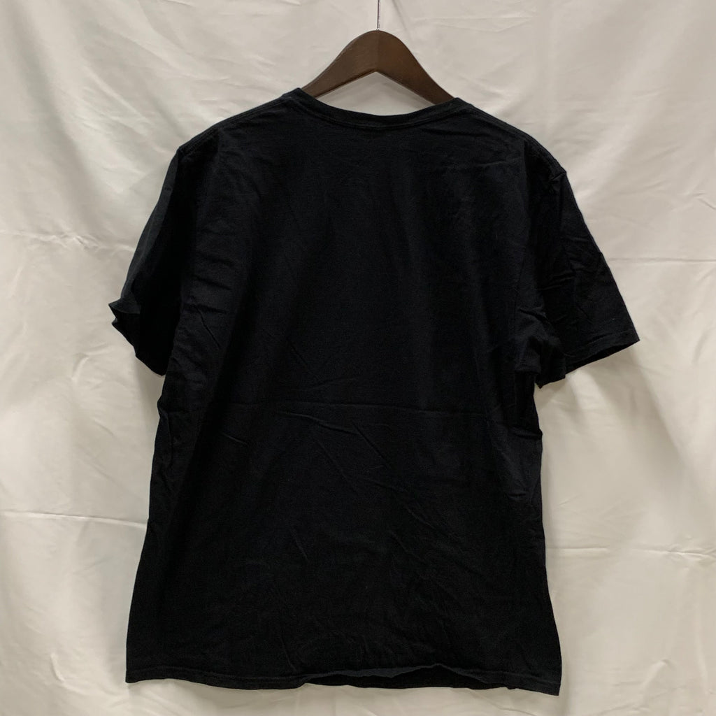 【中古】【古着】 前面プリント Tシャツ ブラック XLサイズ