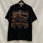 【中古】【古着】Hanes 前面プリント Tシャツ ブラック