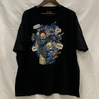 【中古】【古着】 プリント Tシャツ ブラック 2XLサイズ