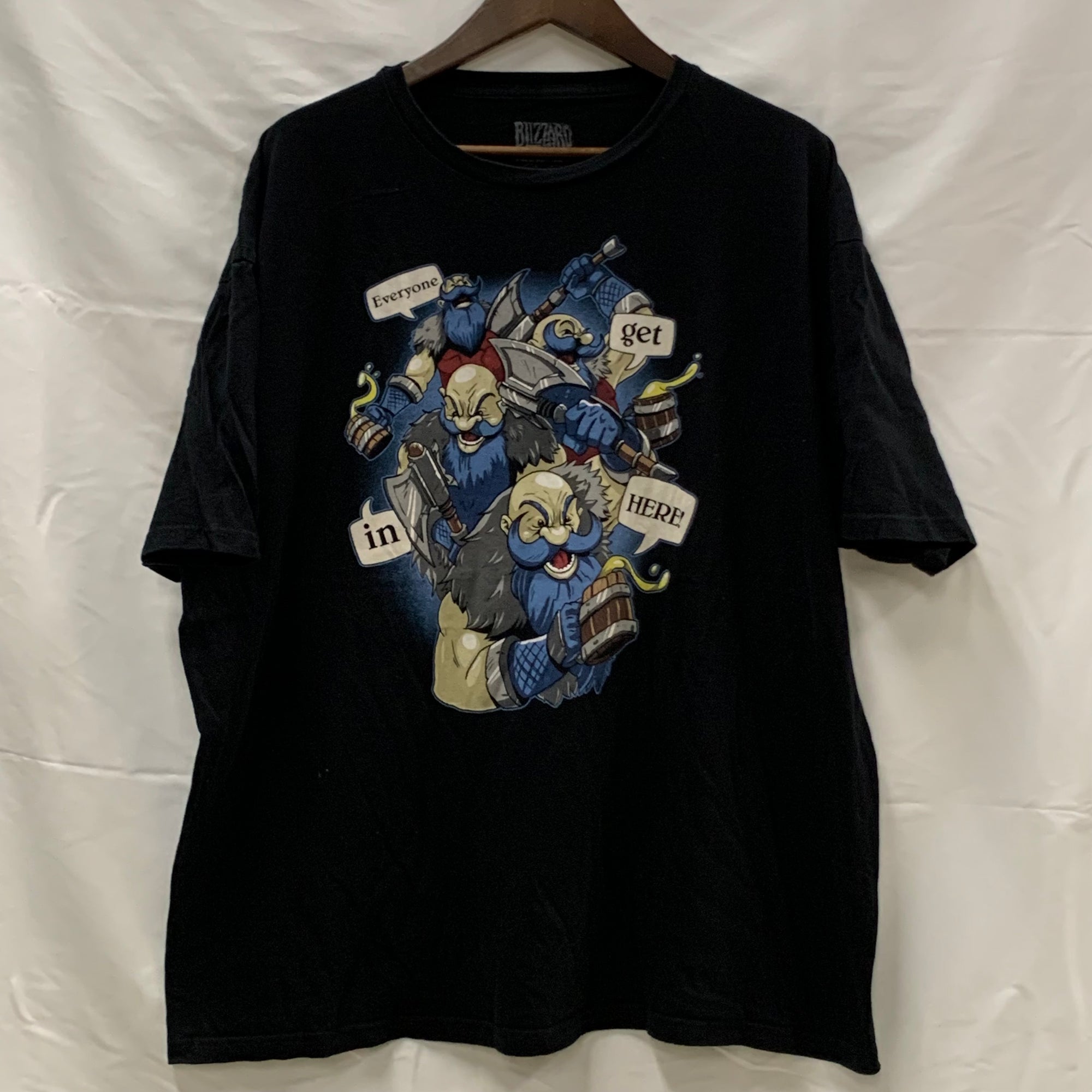 【中古】【古着】 プリント Tシャツ ブラック 2XLサイズ