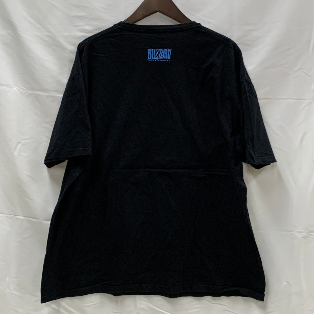 【中古】【古着】 プリント Tシャツ ブラック 2XLサイズ