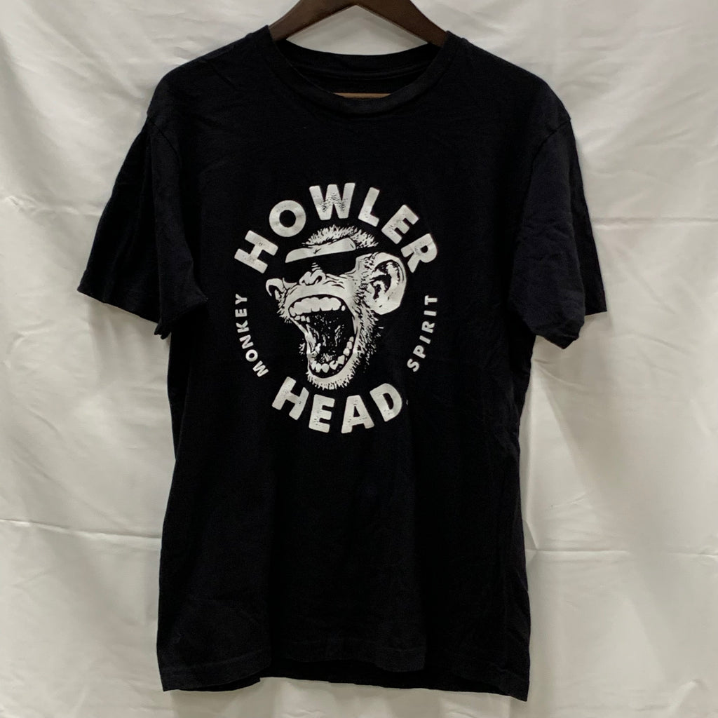 【中古】【古着】 プリント Tシャツ ブラック×ホワイト Mサイズ