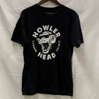 【中古】【古着】 プリント Tシャツ ブラック×ホワイト Mサイズ