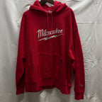 【古着】Champion ロゴ パーカー レッド 3XLサイズ