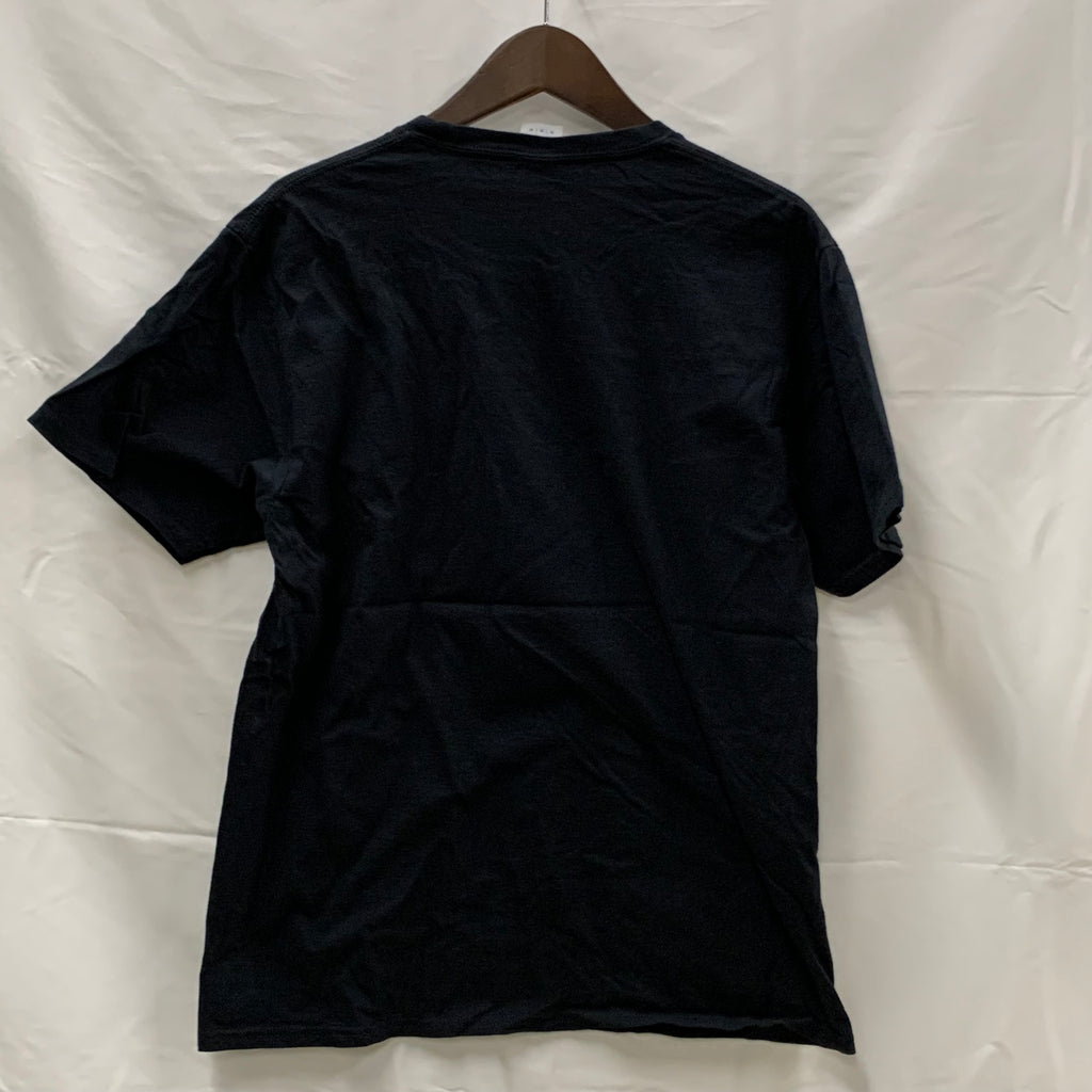 【中古】【古着】PORT & COMPANY プリント Tシャツ ブラック×オレンジ×ホワイト Mサイズ