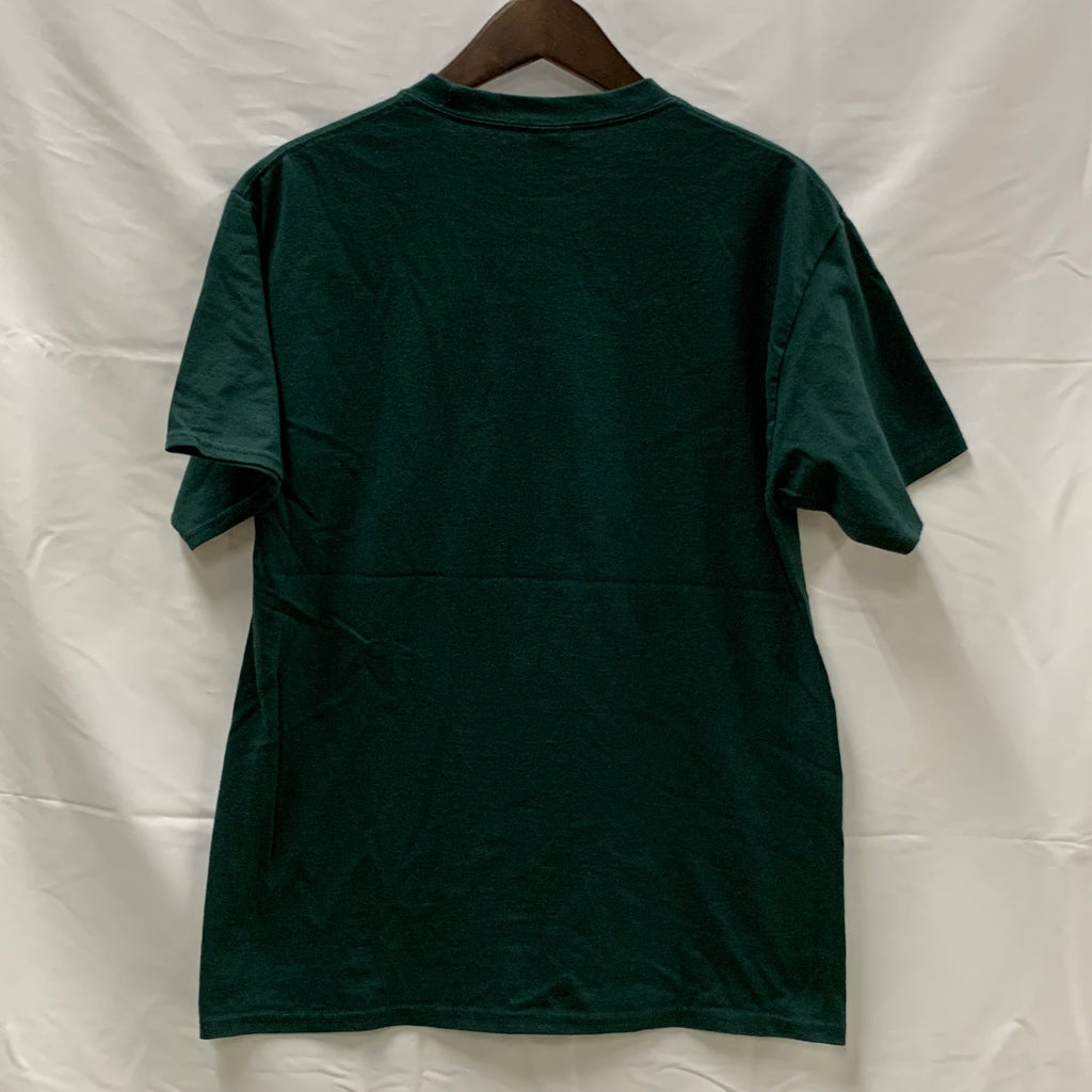 【中古】【古着】PORT & COMPANY プリント Tシャツ グリーン×ホワイト×イエロー Mサイズ