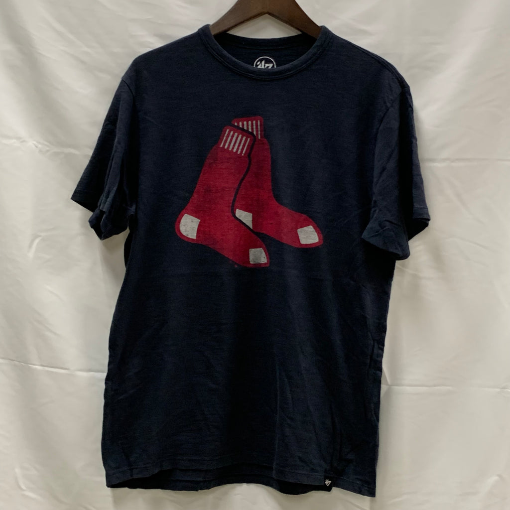 【中古】【古着】47(フォーティーセブン) プリント Tシャツ ブラック Mサイズ