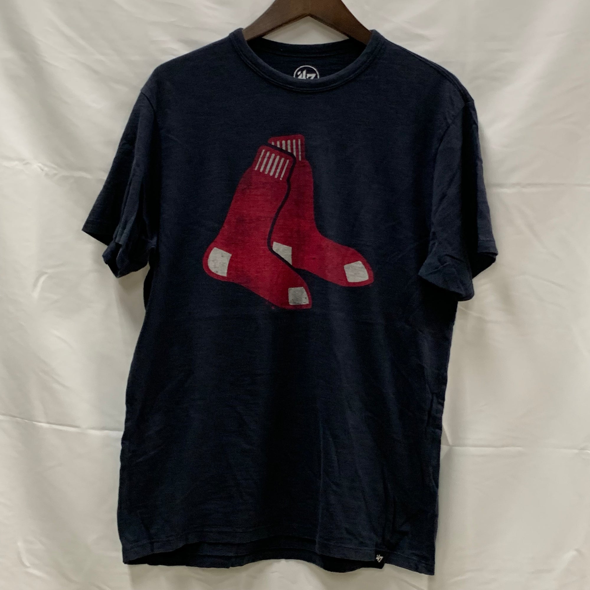 【中古】【古着】47(フォーティーセブン) プリント Tシャツ ブラック Mサイズ