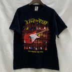 【中古】【古着】FRUIT OF THE ROOM プリント Tシャツ ブラック×レッド×イエロー Lサイズ