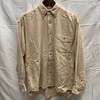 【中古】【古着】TODAY'S MAN 無地 ネルシャツ アイボリー Sサイズ