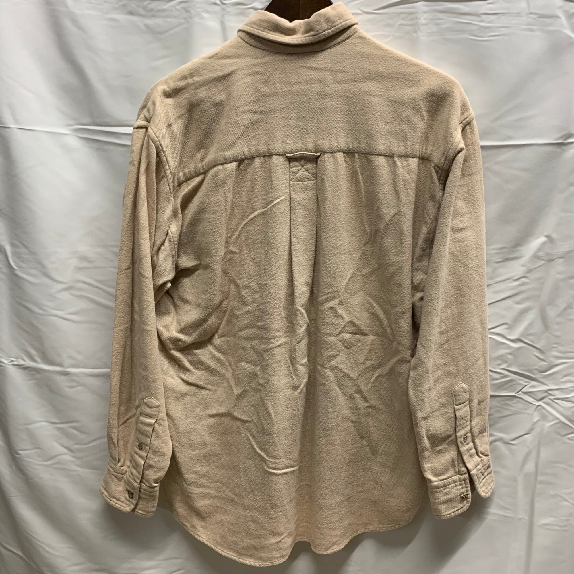 【中古】【古着】TODAY'S MAN 無地 ネルシャツ アイボリー Sサイズ