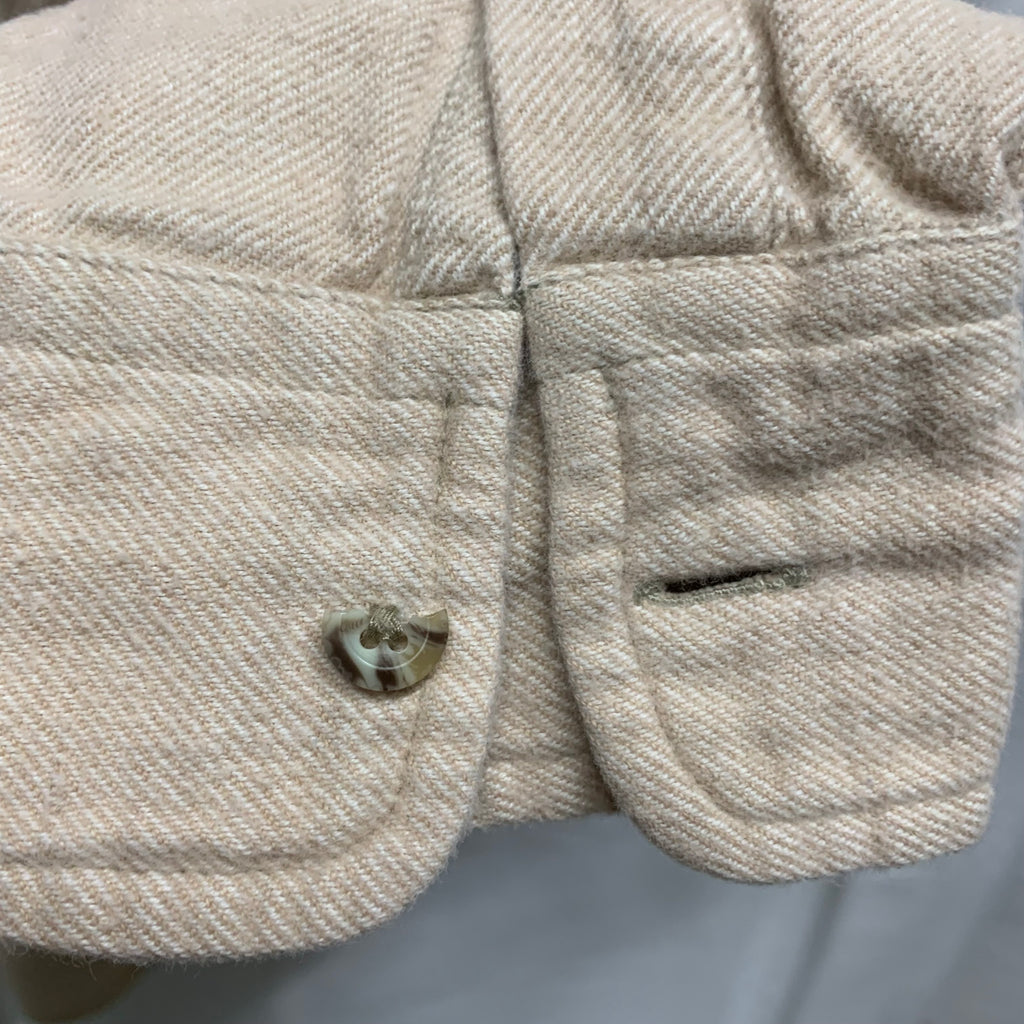 【中古】【古着】TODAY'S MAN 無地 ネルシャツ アイボリー Sサイズ