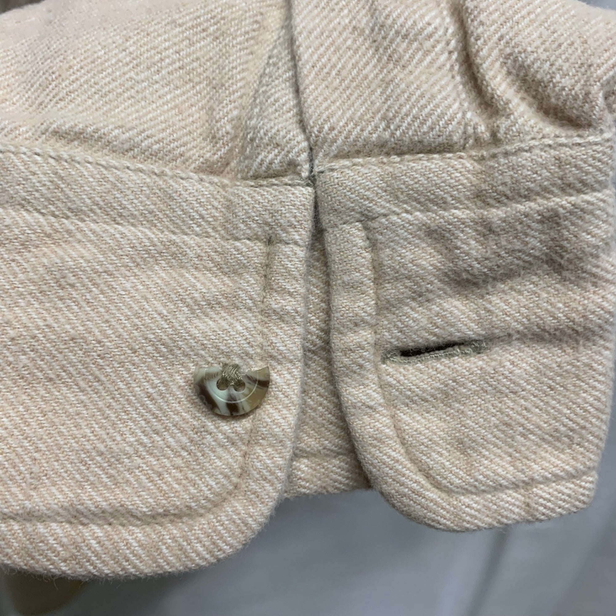 【中古】【古着】TODAY'S MAN 無地 ネルシャツ アイボリー Sサイズ