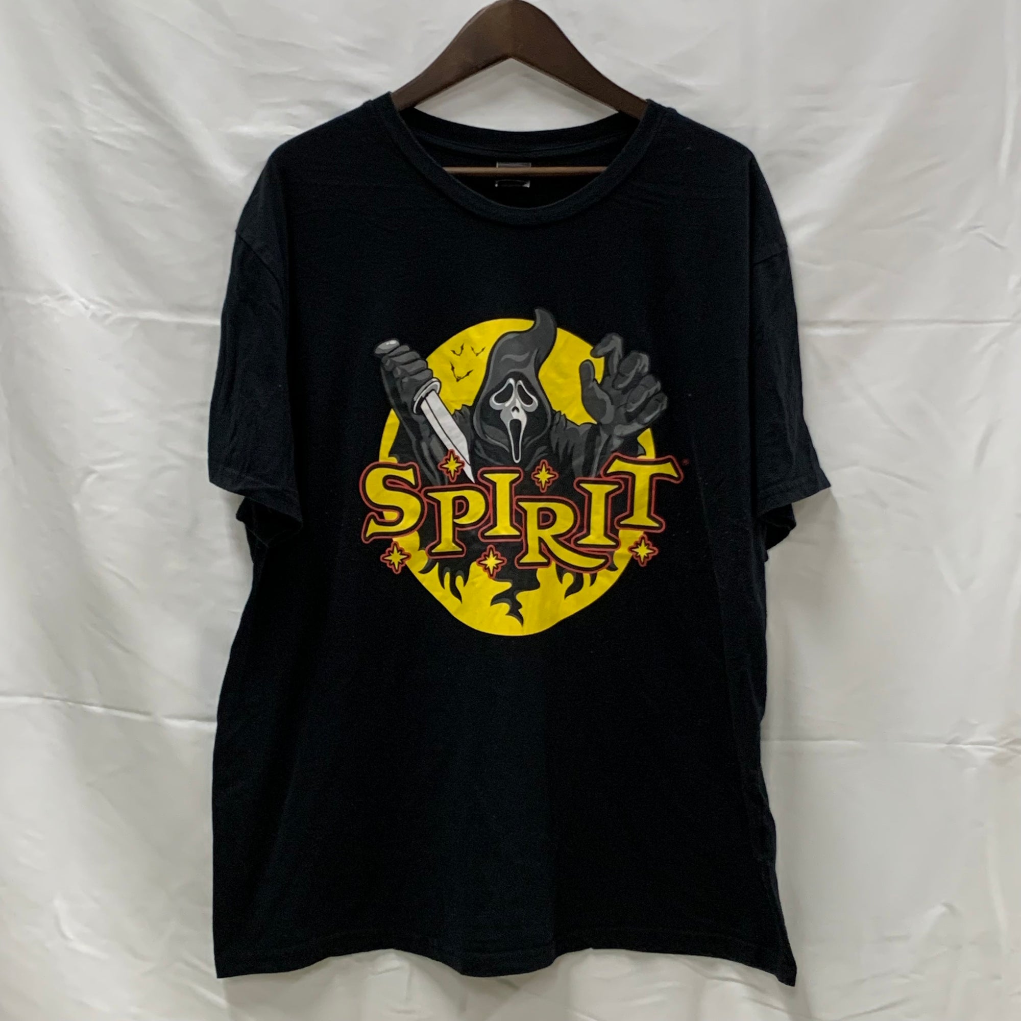 【中古】【古着】 プリント Tシャツ ブラック×イエロー XXLサイズ
