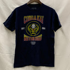 【中古】【古着】プリント Tシャツ ネイビー×イエロー×ホワイト Mサイズ
