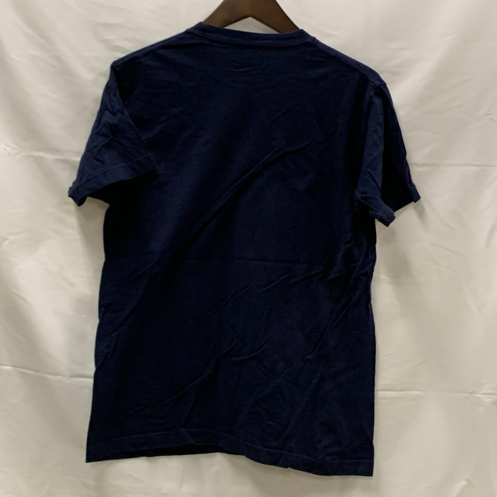 【中古】【古着】プリント Tシャツ ネイビー×イエロー×ホワイト Mサイズ