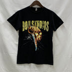 【中古】【古着】ALSTYLE プリント Tシャツ ブラック×イエロー×オレンジ Sサイズ