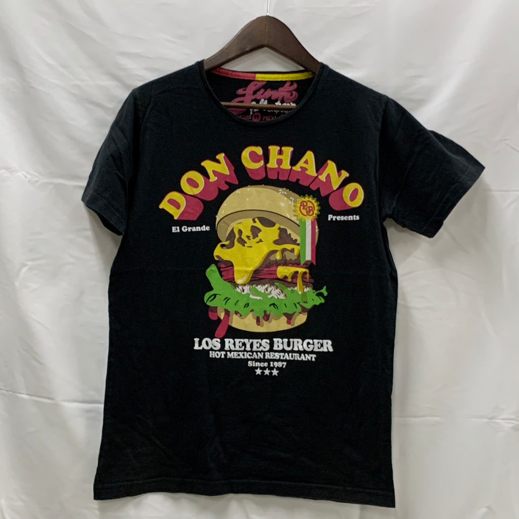 【中古】【古着】 プリント Tシャツ ブラック×イエロー×レッド