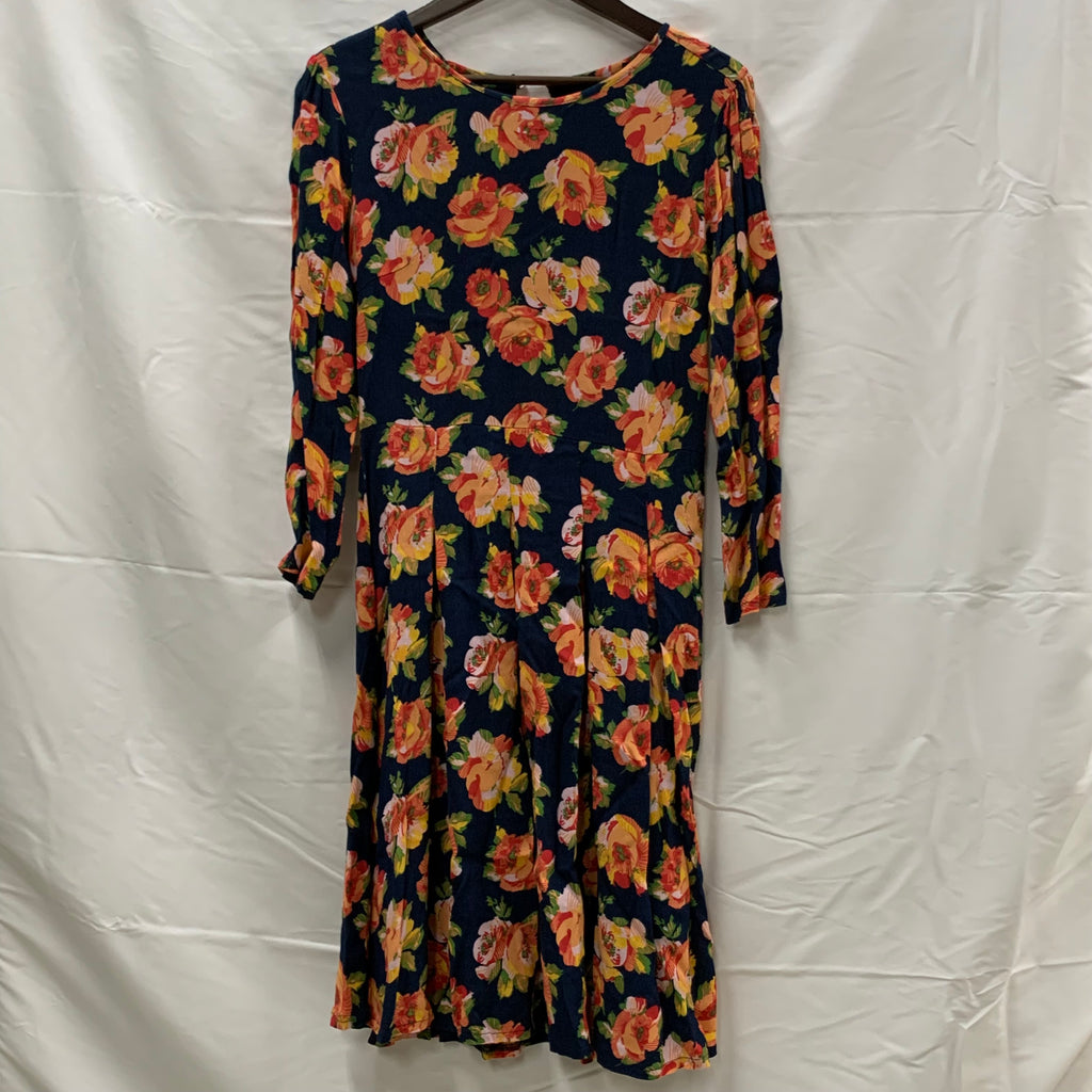 【中古】【古着】King Louie 花柄 ワンピース ネイビー×レッド×グリーン