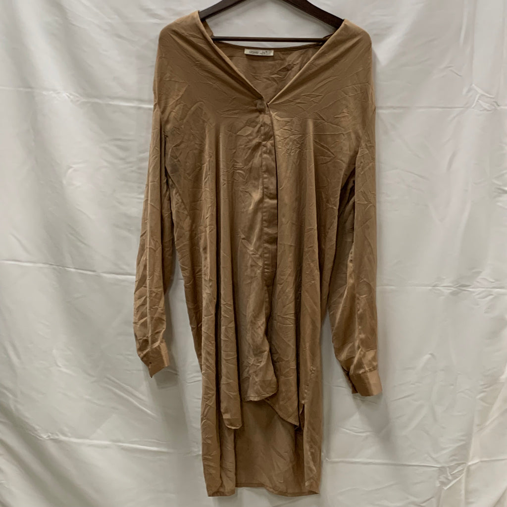【中古】【古着】 無地 シャツブラウス ベージュ