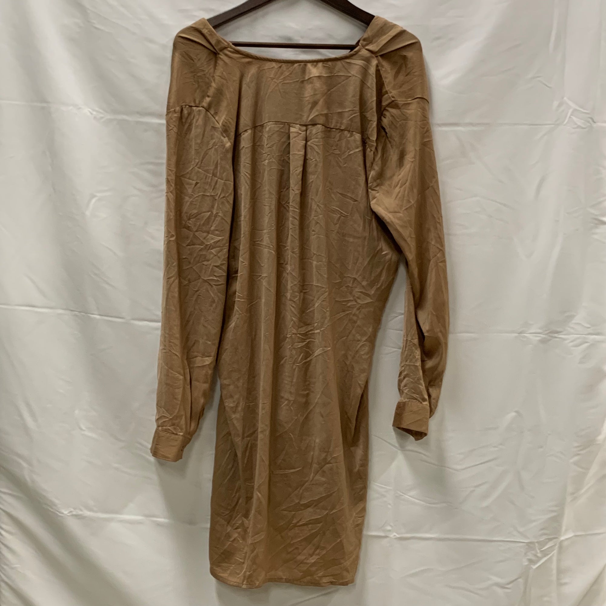 【中古】【古着】 無地 シャツブラウス ベージュ
