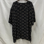 【中古】【古着】 アラベスク シャツブラウス ブラック×ホワイト
