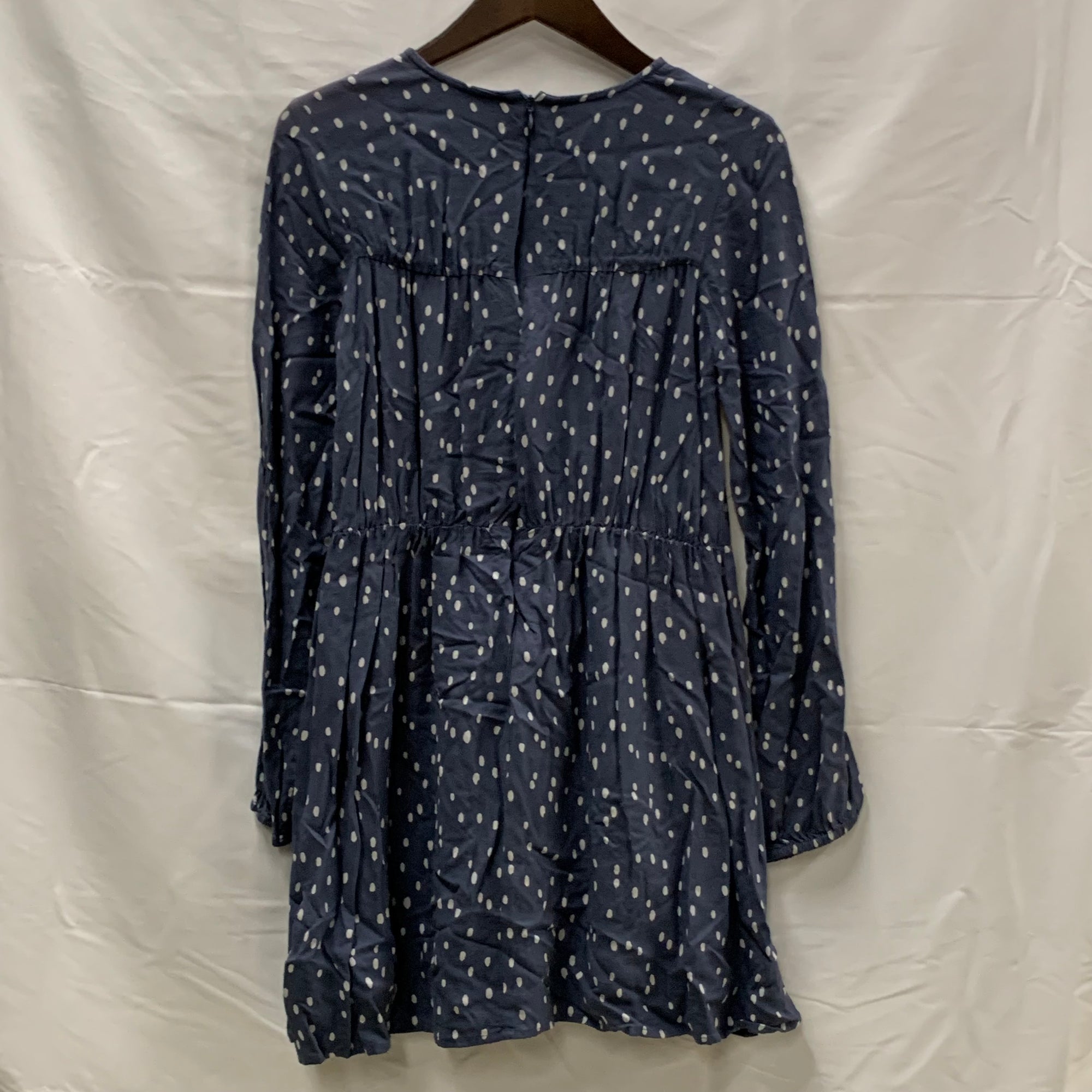 【中古】【古着】RESERVED 柄 ワンピース サックス、ホワイト
