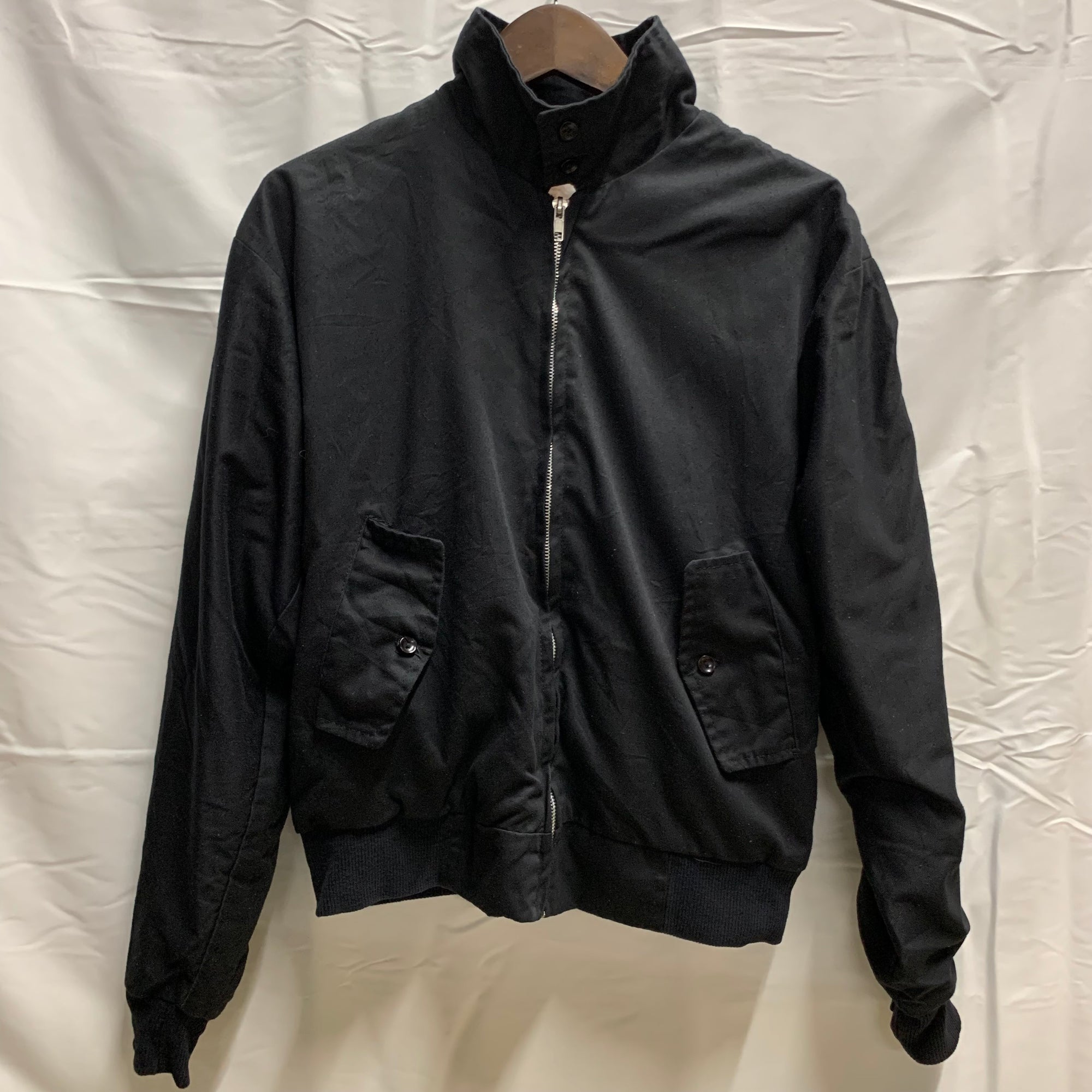 【中古】【古着】裏柄チェック スウィングトップジャケット ブラック