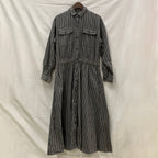 【中古】【古着】GOTCHA COVERED ストライプ ワンピース グレー