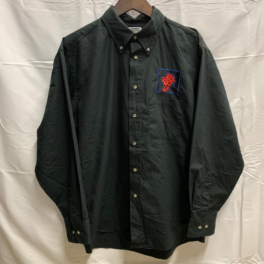 【中古】【古着】Edwards ワンポイント L/S シャツ ブラック