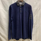 【中古】【古着】TOMMY HILFIGER ストライプ L/S ラガーシャツ ネイビー Mサイズ