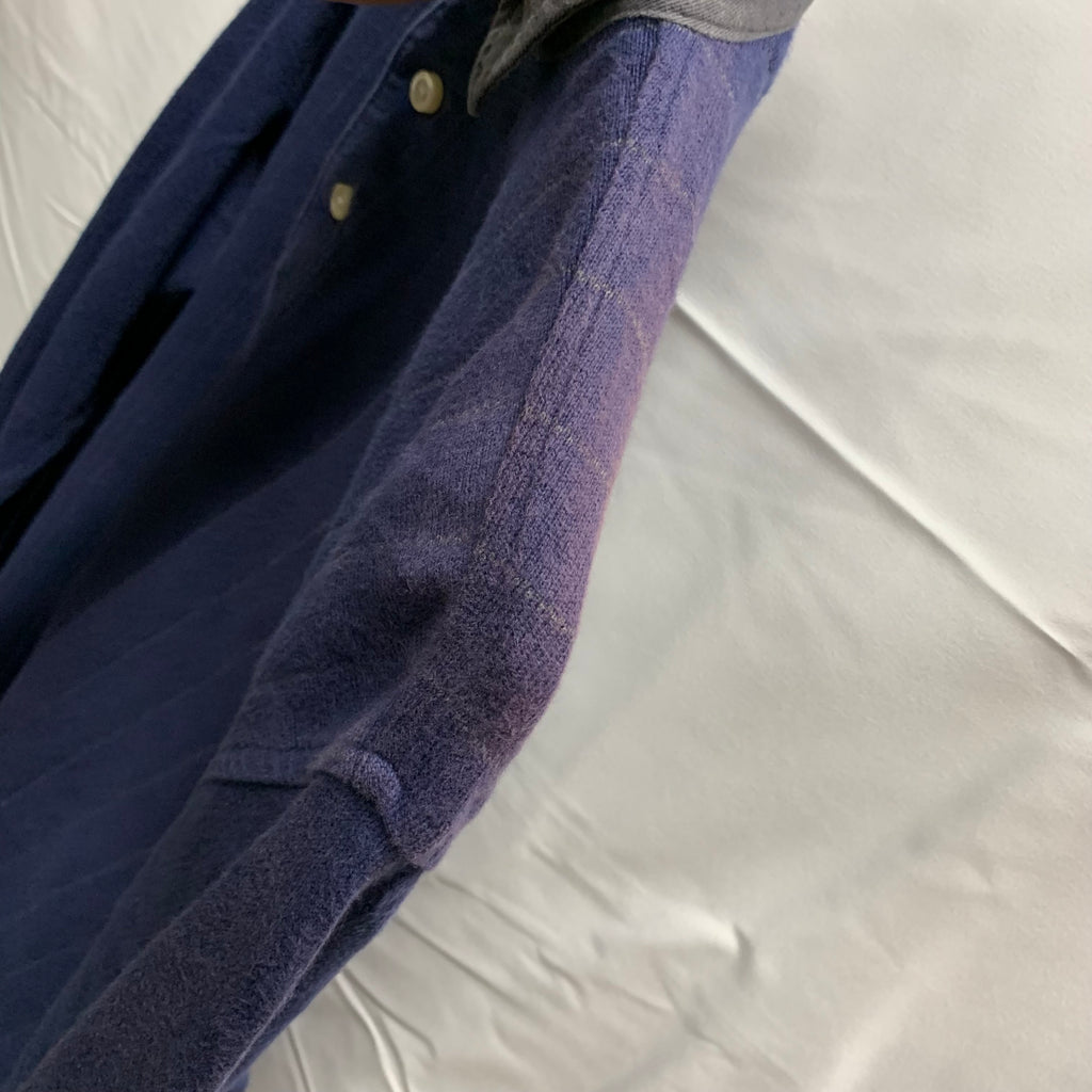 【中古】【古着】TOMMY HILFIGER ストライプ L/S ラガーシャツ ネイビー Mサイズ